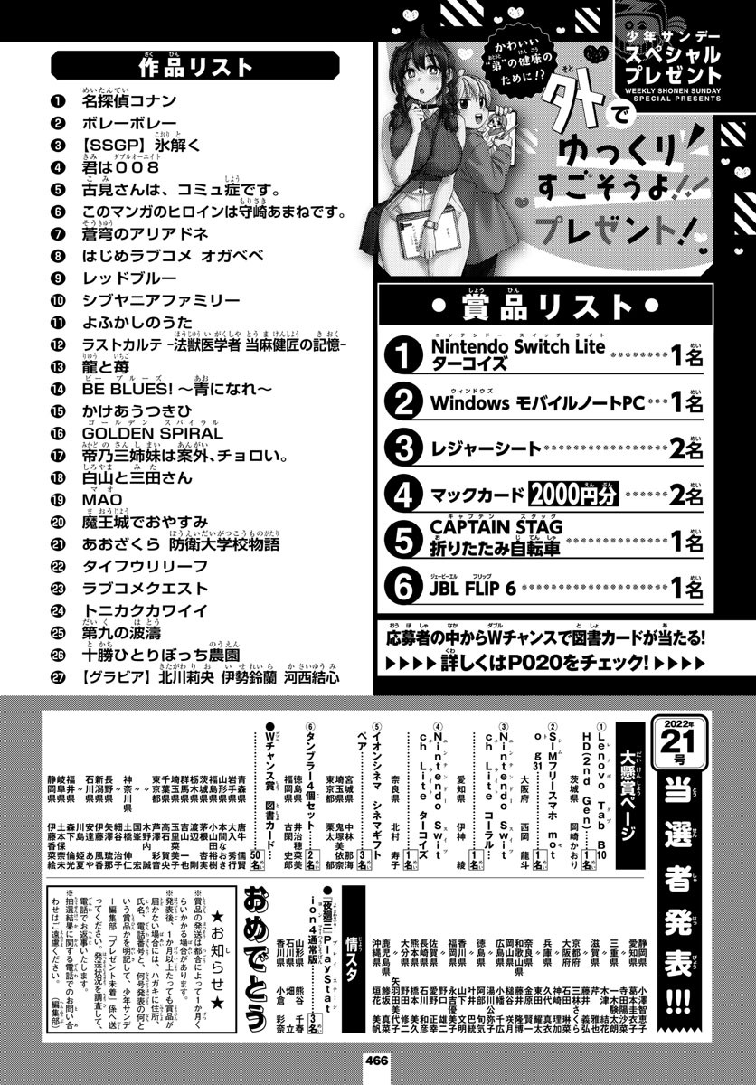 Weekly Shōnen Sunday - 週刊少年サンデー - Chapter 2022-27 - Page 469