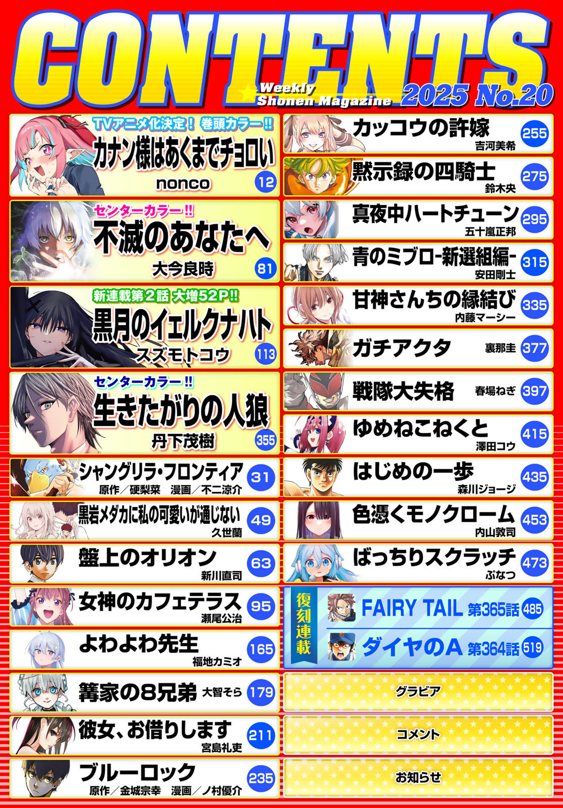 Weekly Shōnen Magazine - 週刊少年マガジン - Chapter 2025-20 - Page 2