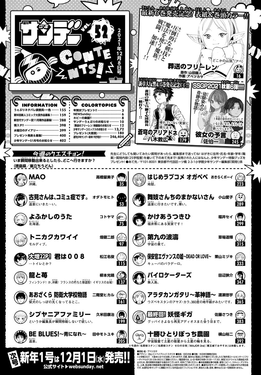 Weekly Shōnen Sunday - 週刊少年サンデー - Chapter 2021-52 - Page 2