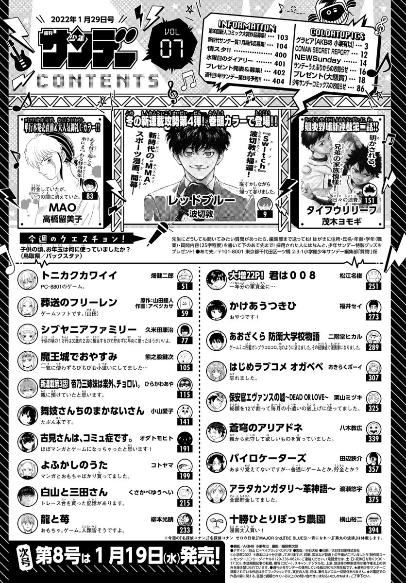 Weekly Shōnen Sunday - 週刊少年サンデー - Chapter 2022-07 - Page 402