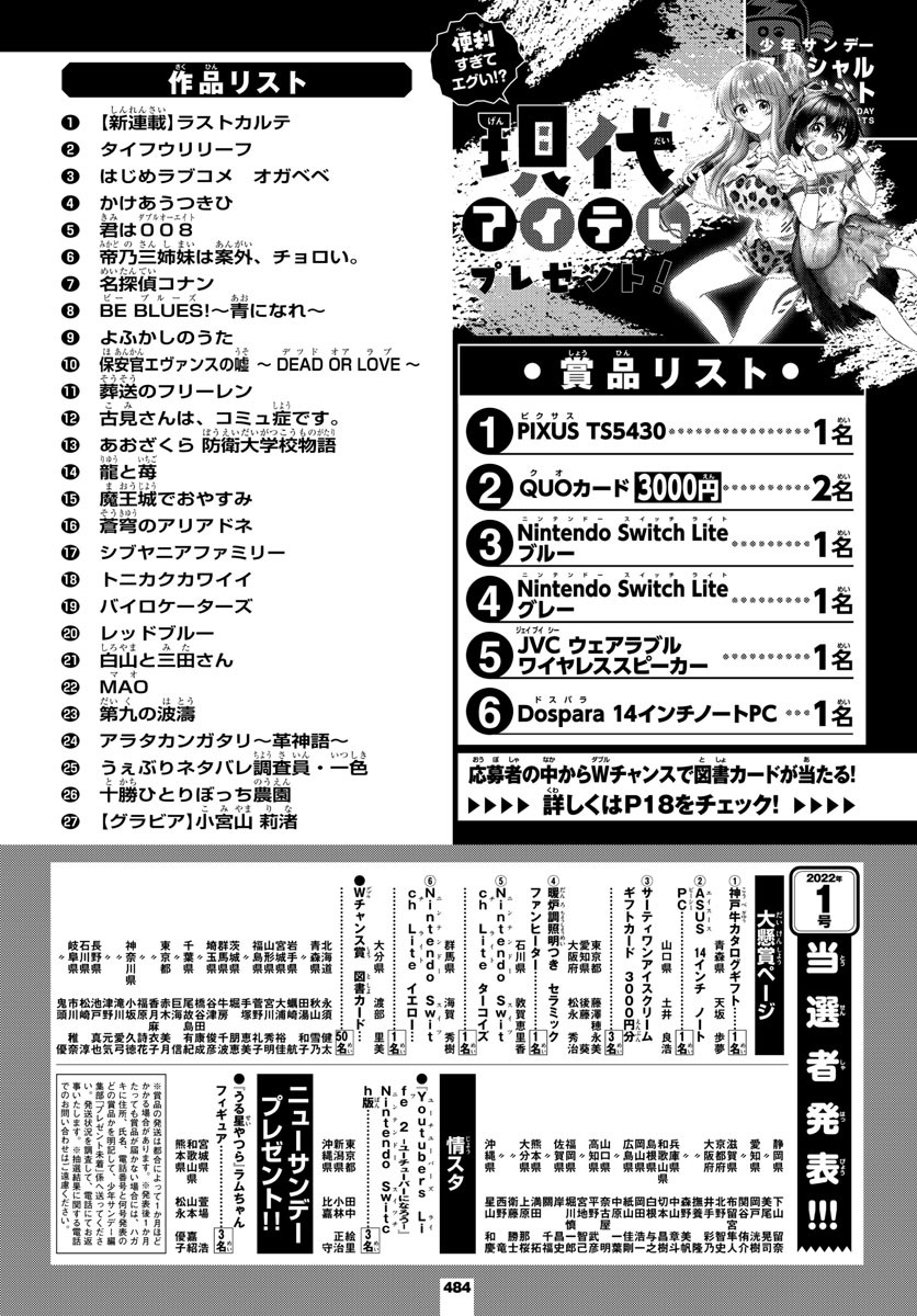 Weekly Shōnen Sunday - 週刊少年サンデー - Chapter 2022-08 - Page 482