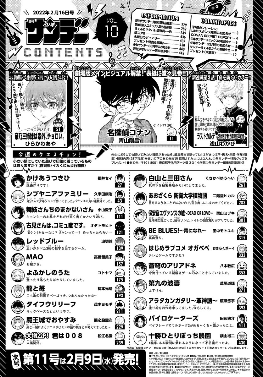 Weekly Shōnen Sunday - 週刊少年サンデー - Chapter 2022-10 - Page 2