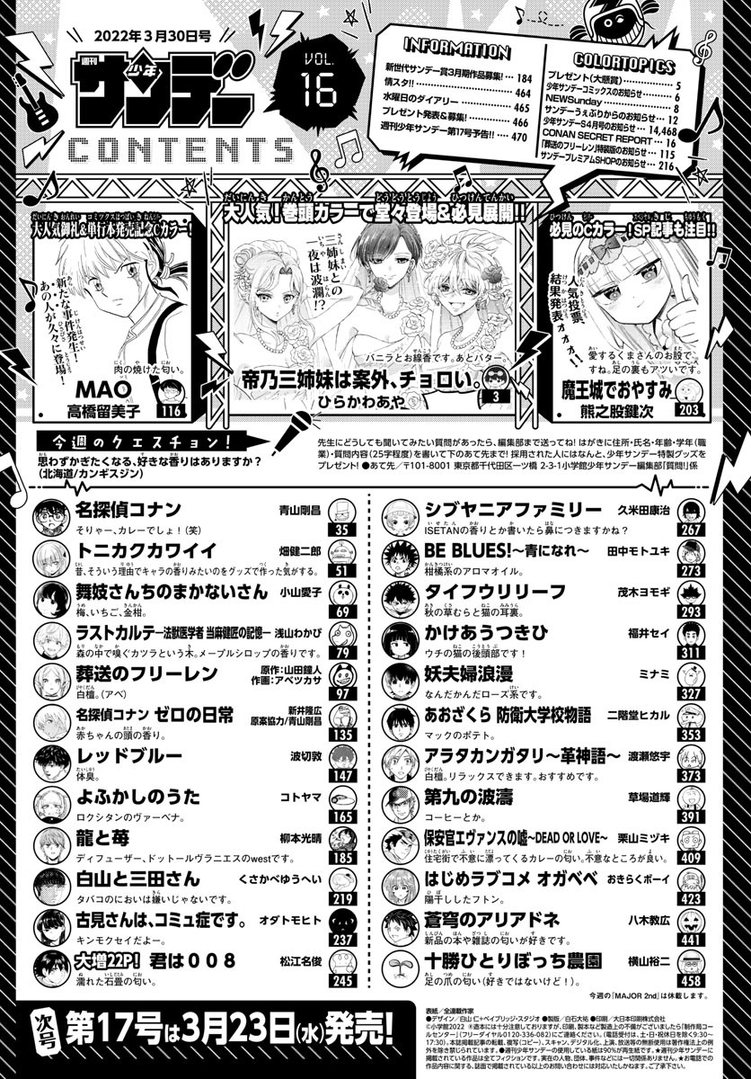 Weekly Shōnen Sunday - 週刊少年サンデー - Chapter 2022-16 - Page 467