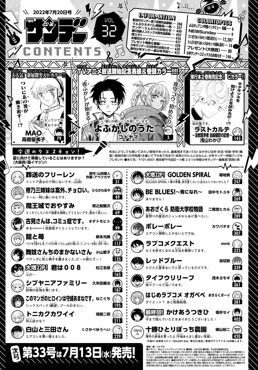 Weekly Shōnen Sunday - 週刊少年サンデー - Chapter 2022-32 - Page 2