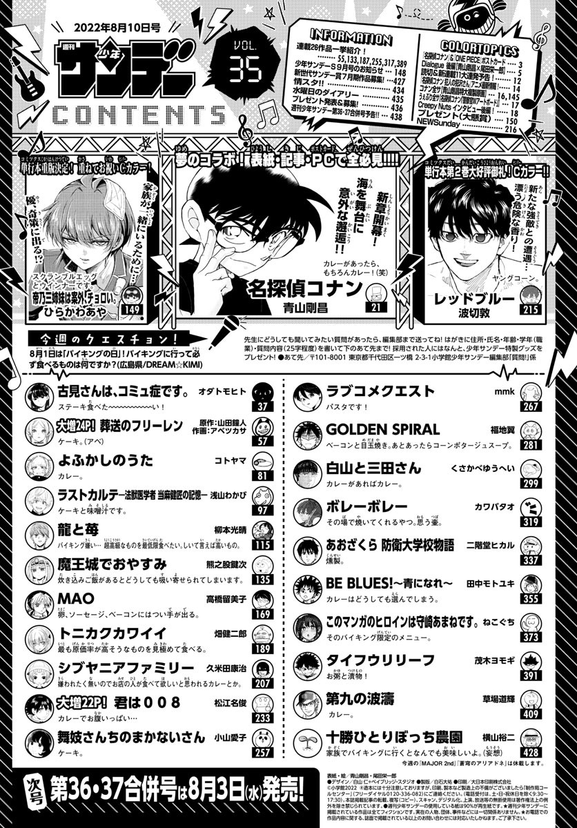 Weekly Shōnen Sunday - 週刊少年サンデー - Chapter 2022-35 - Page 436
