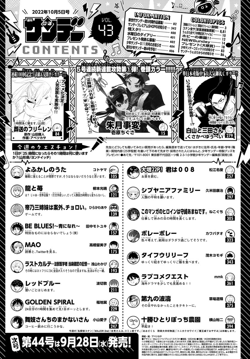 Weekly Shōnen Sunday - 週刊少年サンデー - Chapter 2022-43 - Page 2