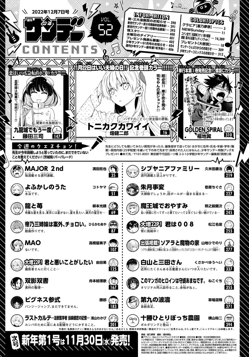 Weekly Shōnen Sunday - 週刊少年サンデー - Chapter 2022-52 - Page 2