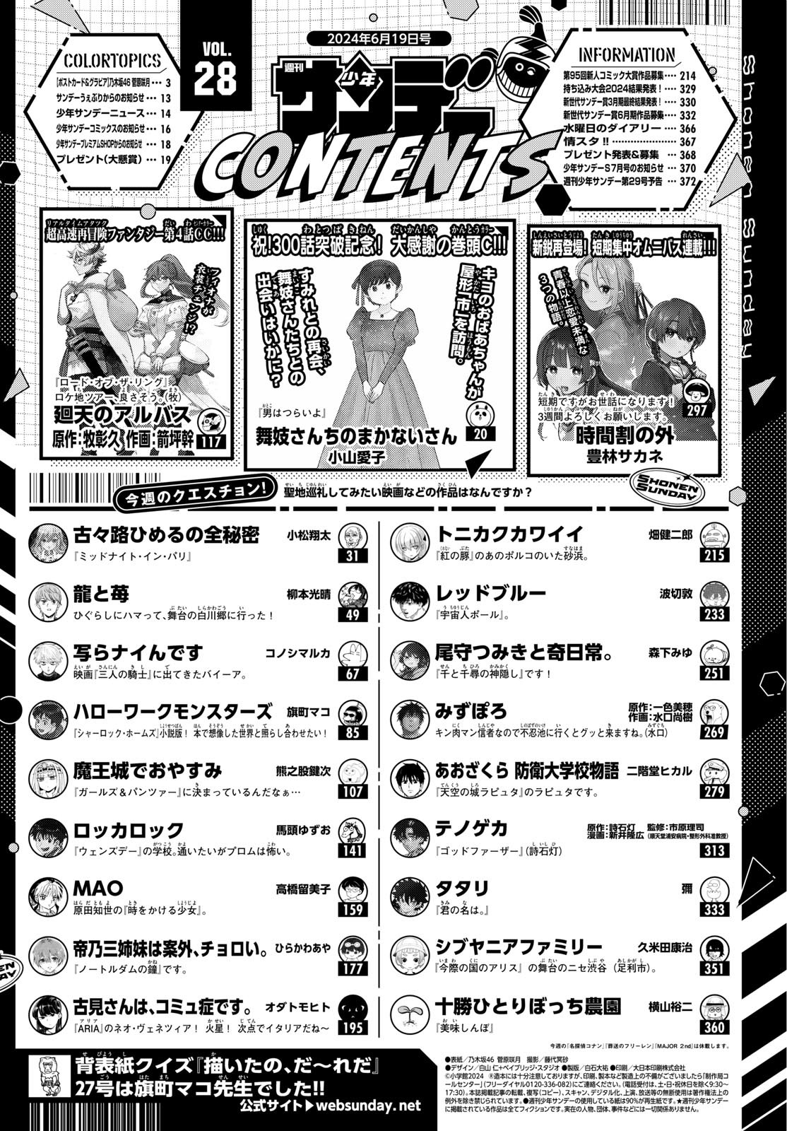 Weekly Shōnen Sunday - 週刊少年サンデー - Chapter 2024-28 - Page 2